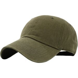 Unisex Olive 100% Cotton Washed Adjustable Classic Crown Baseball Plain Dad Hat